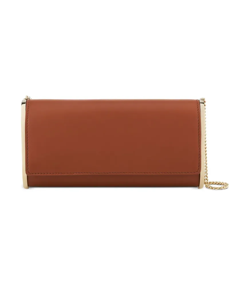 Aquazzura Schultertasche im Metallic-Look - Braun Braun