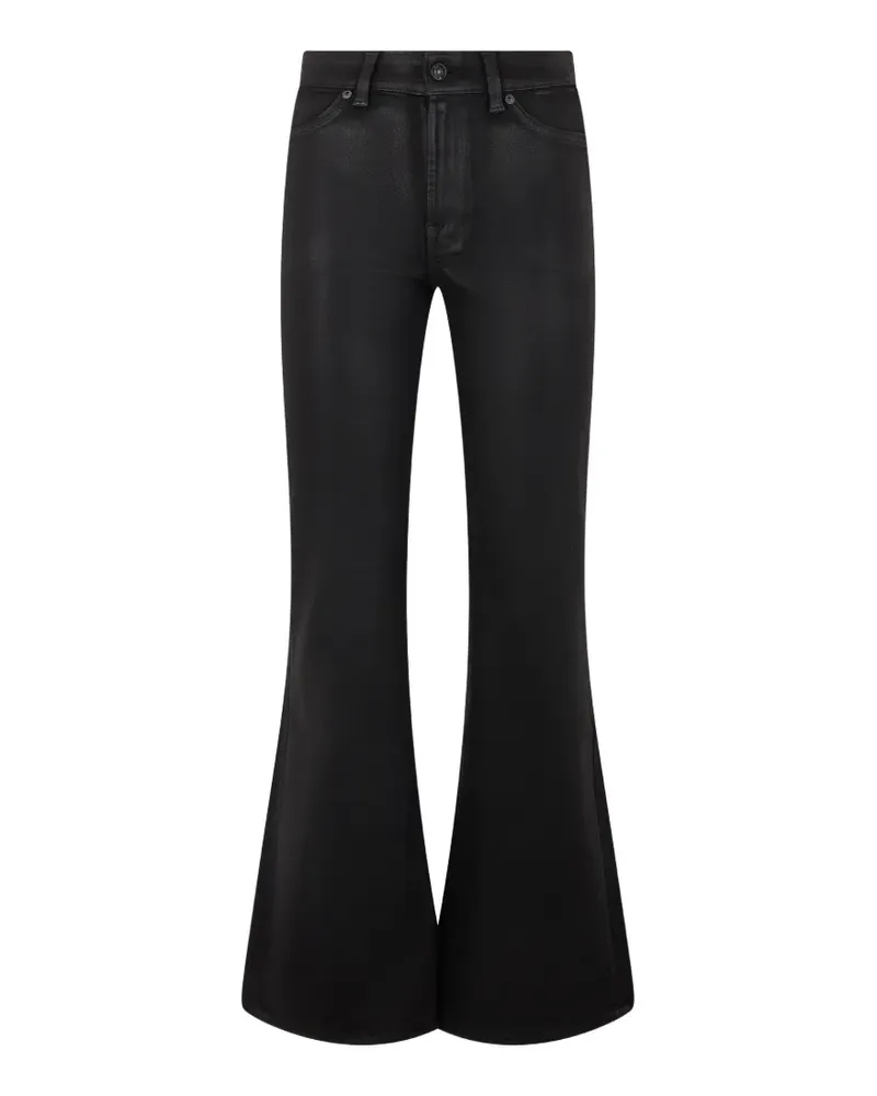 7 for all mankind high-waisted logo-patch flared jeans - Schwarz Schwarz