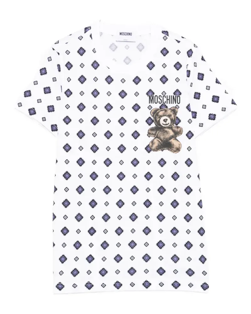 Moschino T-Shirt mit Teddy-Print - Weiß Weiß