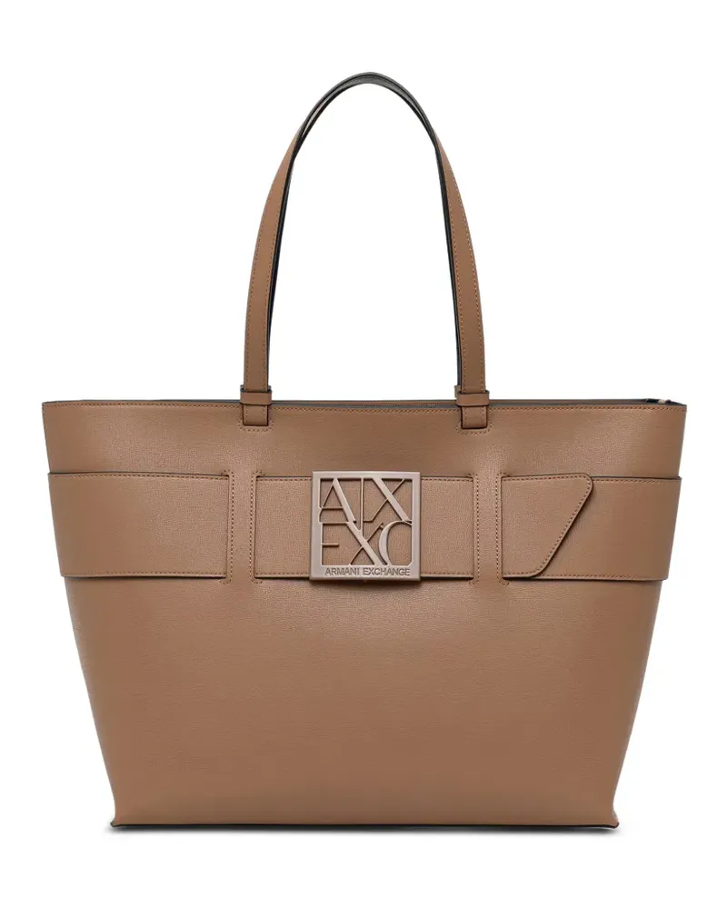 Armani Exchange Tote Bag mit Monogramm - Braun Braun