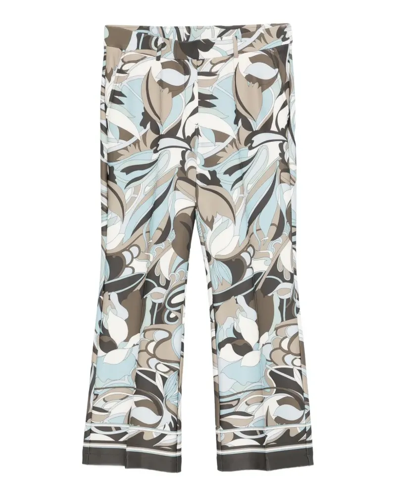 Cambio Francoise abstract-print trousers - Blau Blau