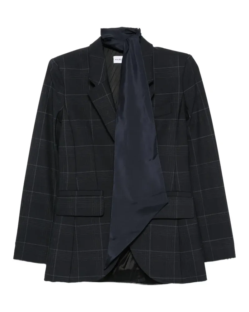 MARELLA check-pattern single-breasted jacket - Blau Blau