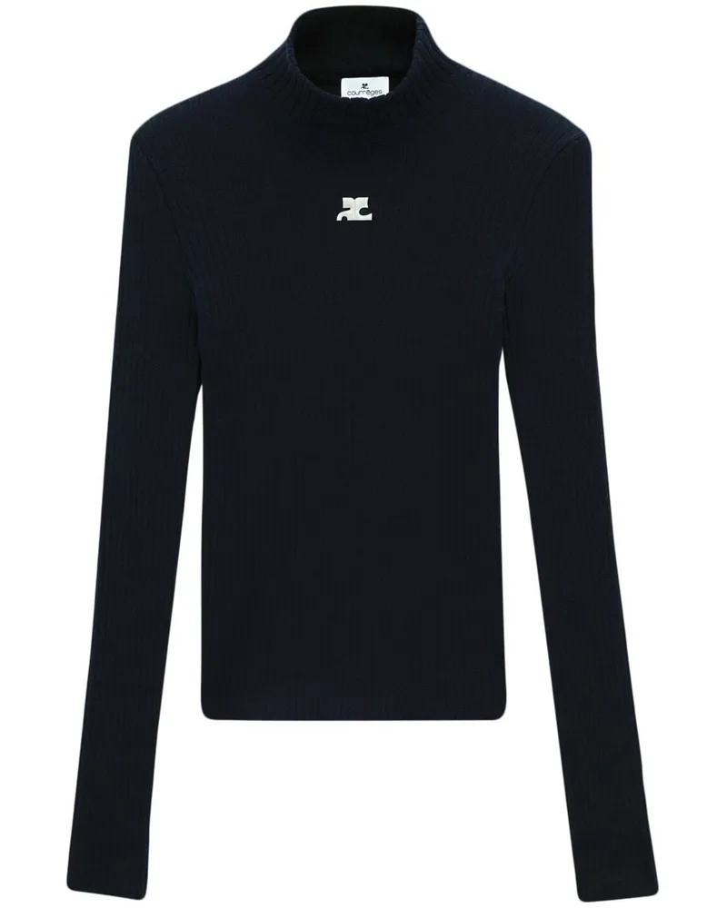 Courrèges Gerippter Reedition Pullover - Schwarz Schwarz
