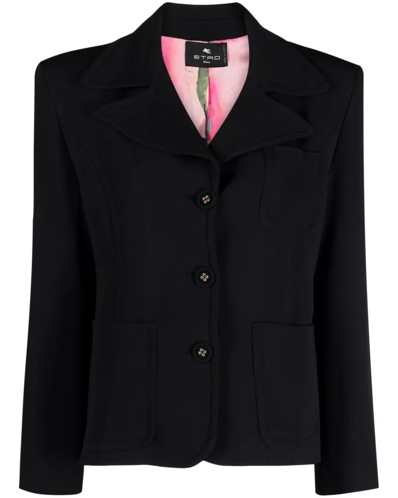Etro Blazer mit aufgesetzten Taschen - Schwarz Schwarz