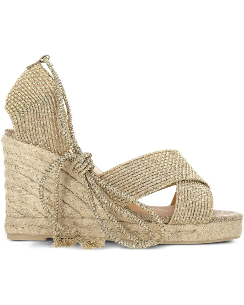 Castañer Wedge-Sandalen aus Jute 90mm - Nude Nude
