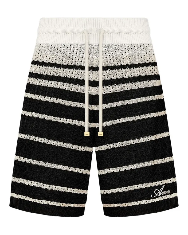 Amiri Gestreifte Shorts - Schwarz Schwarz