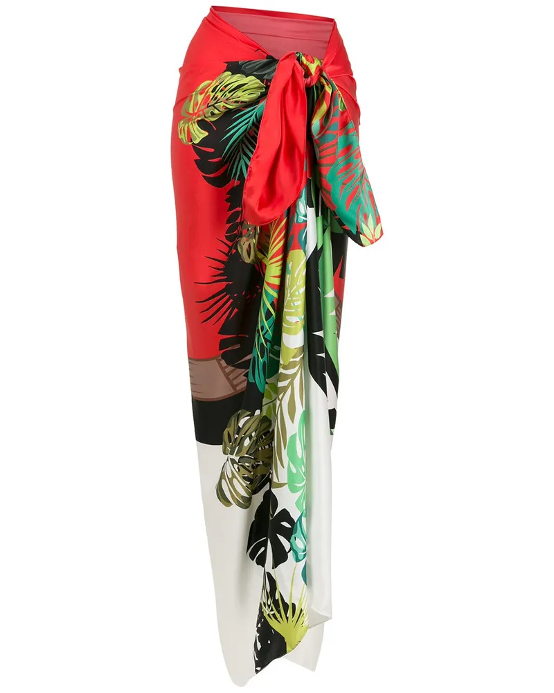 Amir Slama Pareo mit Palmblatt-Print - Mehrfarbig Mehrfarbig