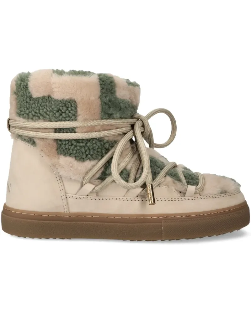 INUIKII shearling lace-up ankle boots - Nude Nude