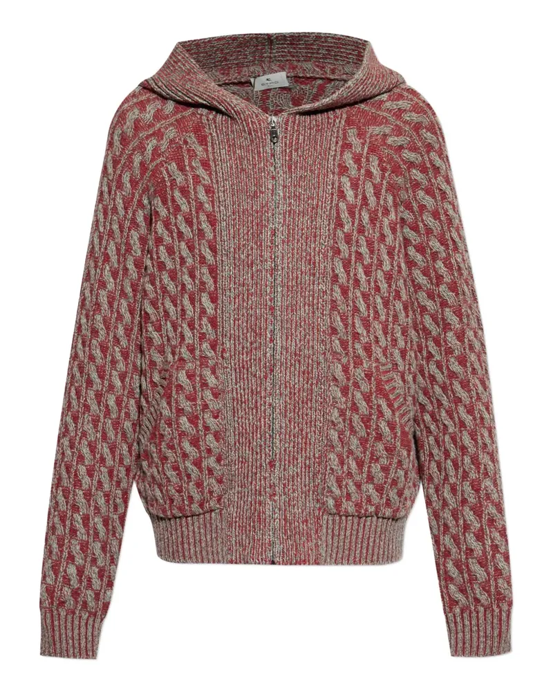 Etro Kapuzenjacke mit Zopfmuster - Grau Grau