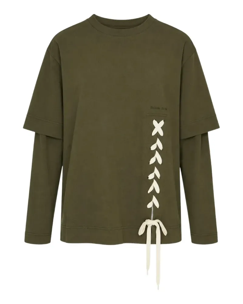 Simone Rocha Langarmshirt im Layering-Look - Grün Grün
