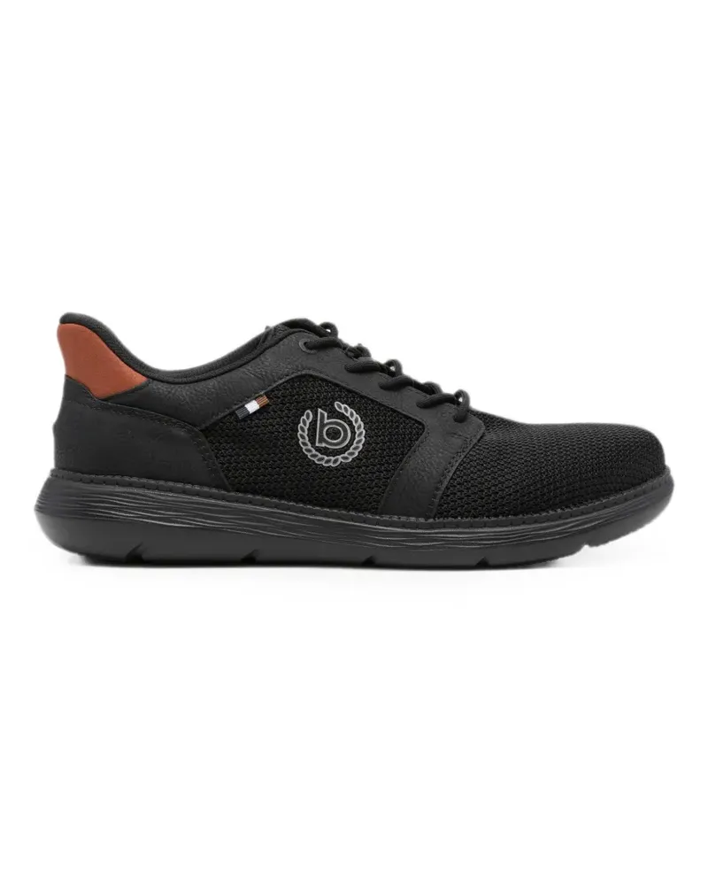 Bugatti Sneakers mit Netzeinsätzen - Schwarz Schwarz