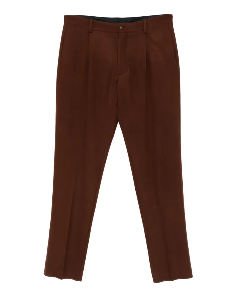 Doppiaa Tapered-Hose mit Bundfalten - Braun Braun