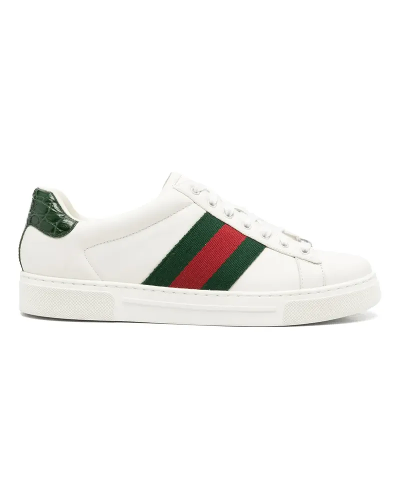 Gucci Ace Sneakers mit Kroko-Effekt - Weiß Weiß
