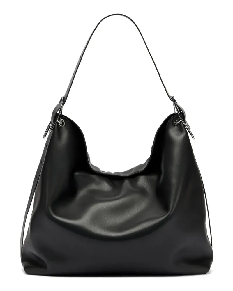 Diesel D-Line leather shoulder bag - Schwarz Schwarz