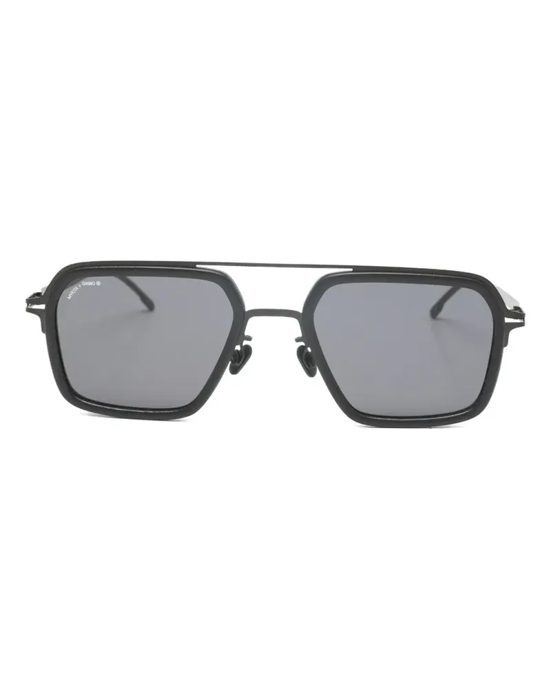 Mykita x OAMC RAT SUN Sonnenbrille mit eckigem Gestell - Schwarz Schwarz