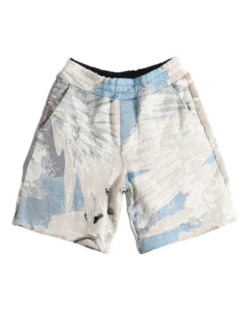 Amiri tapestry-print drawstring shorts - Nude Nude
