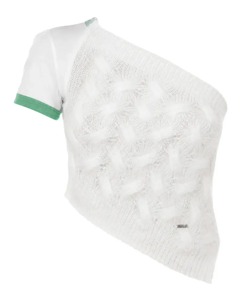 Dsquared2 one-shoulder cable-knit top - Weiß Weiß