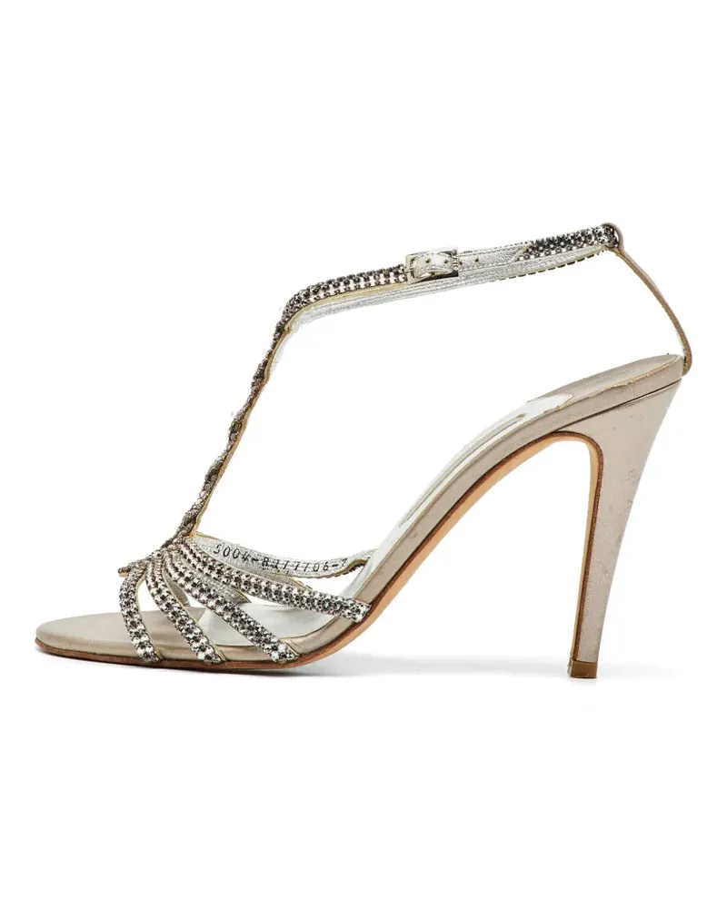 Gina crystal-embellished T-strap sandals - Silber Silber