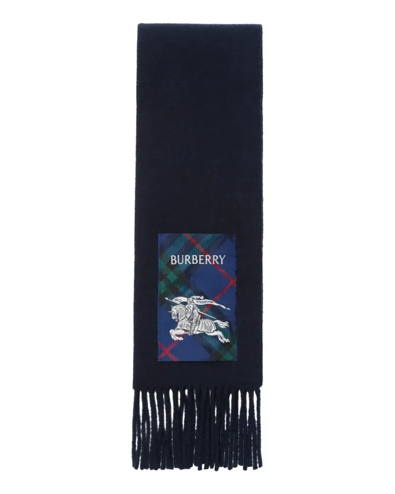 Burberry Karierter Schal mit Fransen - Blau Blau