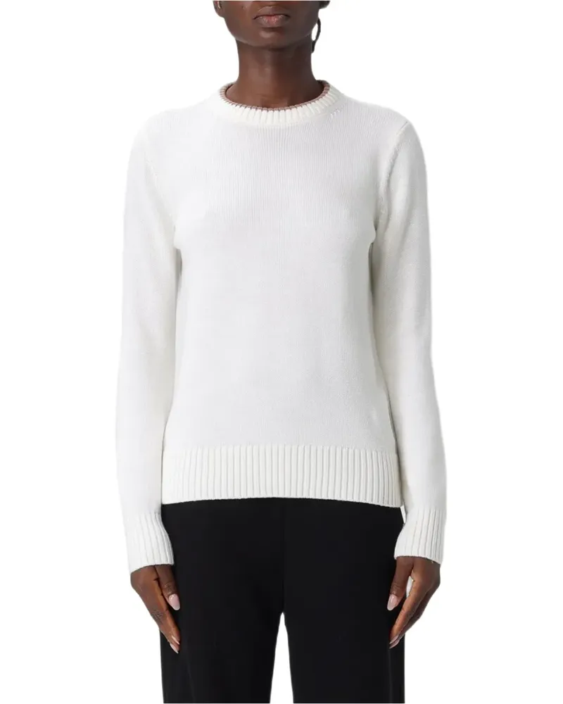 EA7 logo-patch crew-neck sweater - Weiß Weiß