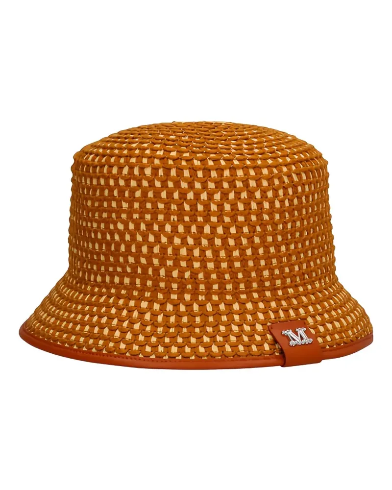 Max Mara Gewebter Fischerhut mit Lederbesatz - Braun Braun