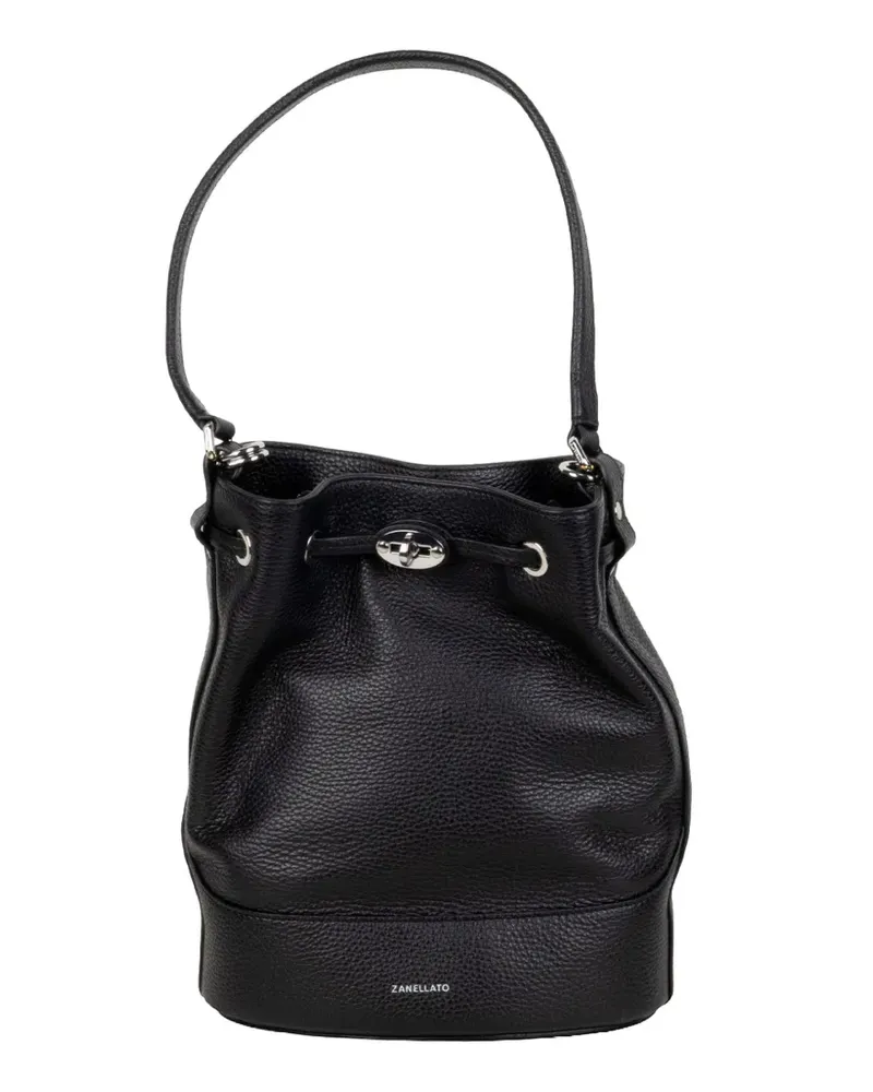 Zanellato small Monda grained leather bucket bag - Schwarz Schwarz