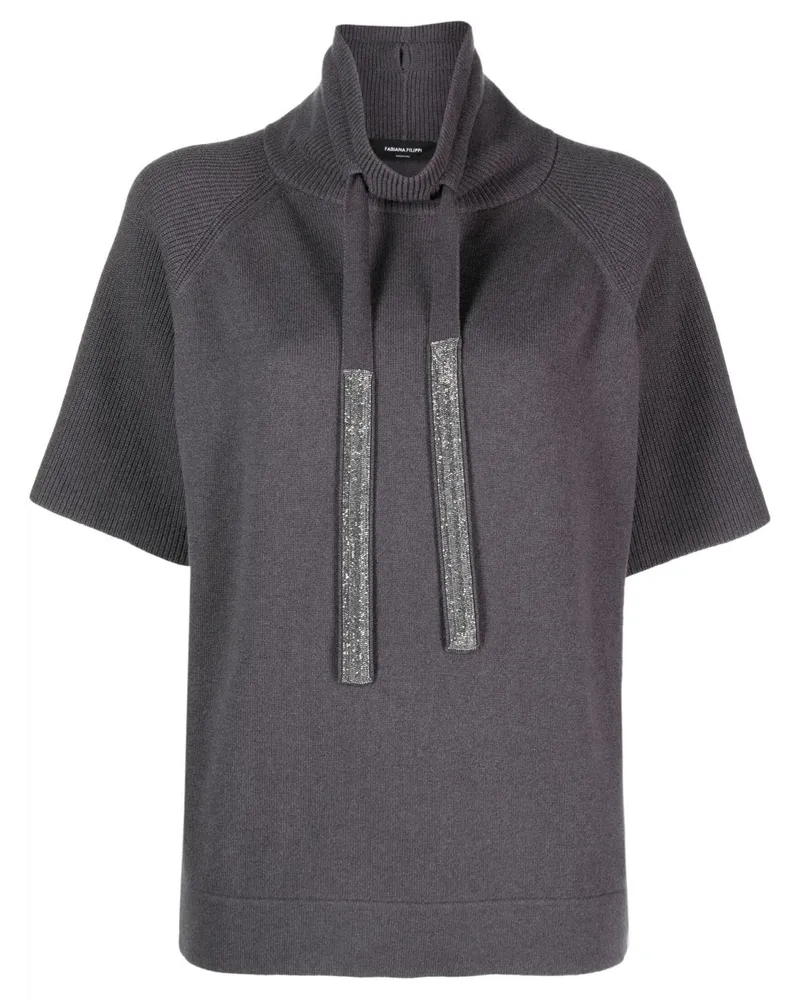 Fabiana Filippi Geripptes Strickoberteil - Grau Grau
