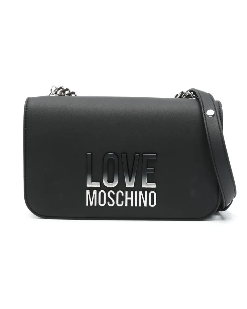 Moschino Umhängetasche mit Logo-Schild - Schwarz Schwarz