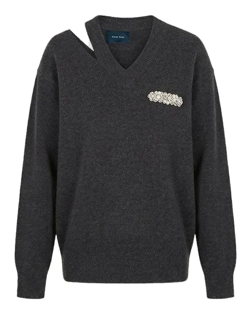 Simone Rocha embellished cut-out sweater - Grau Grau