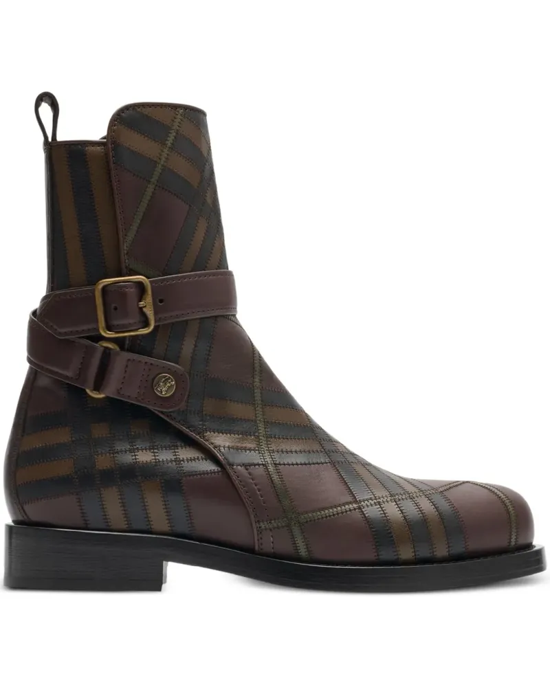 Burberry Stiefel mit Check - Braun Braun
