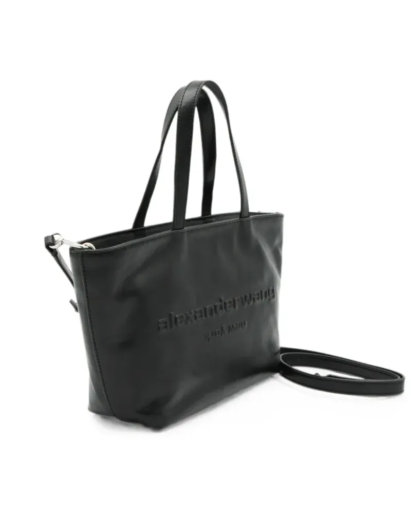 Alexander Wang embossed-logo leather tote bag - Schwarz Schwarz