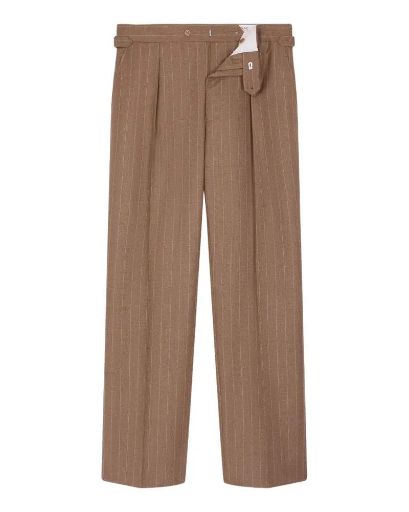 FURSAC Bundfaltenhose mit Nadelstreifen - Braun Braun