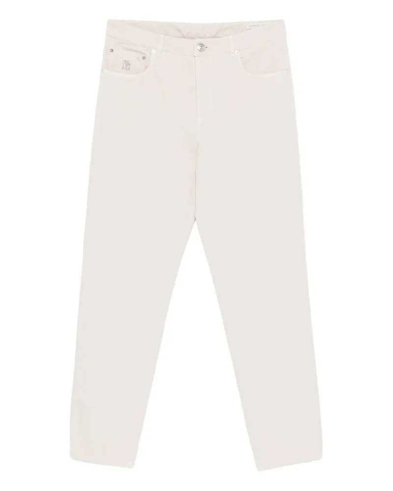 Brunello Cucinelli logo trousers - Nude Nude