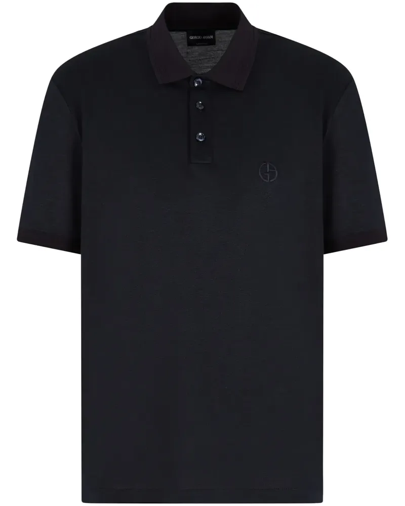 Giorgio Armani Poloshirt mit Logo-Stickerei - Blau Blau