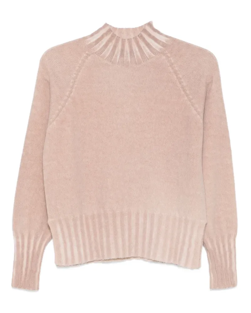 Arovescio Raglan Pullover mit Stehkragen - Rosa Rosa