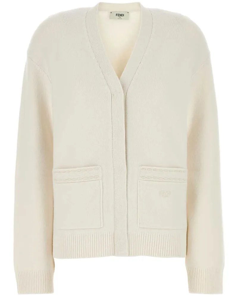 Fendi Cardigan mit V-Ausschnitt - Weiß Weiß