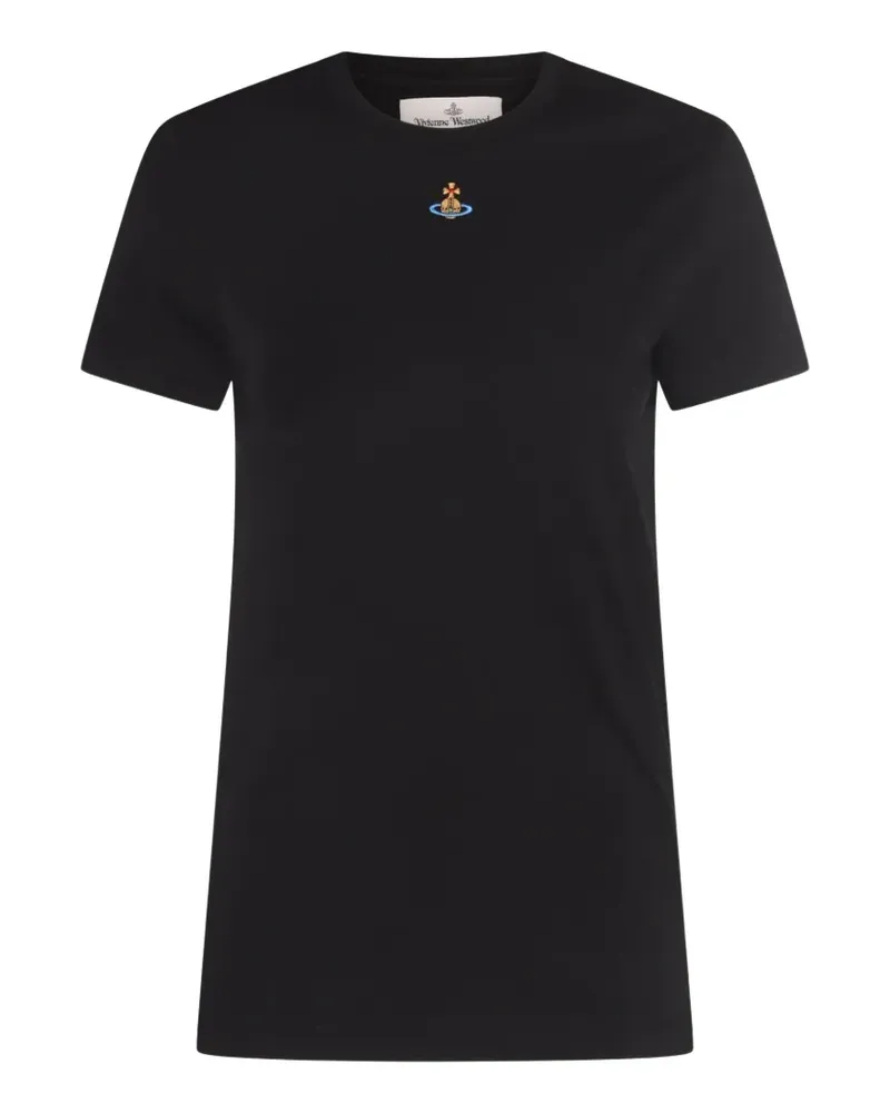 Vivienne Westwood T-Shirt mit Orb-Applikation - Schwarz Schwarz