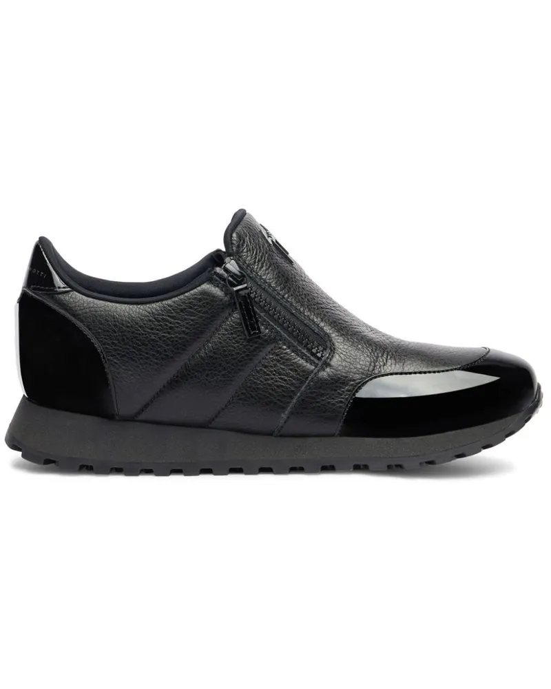 Giuseppe Zanotti Strukturierte Idle Run Loafer mit Reißverschluss - Schwarz Schwarz
