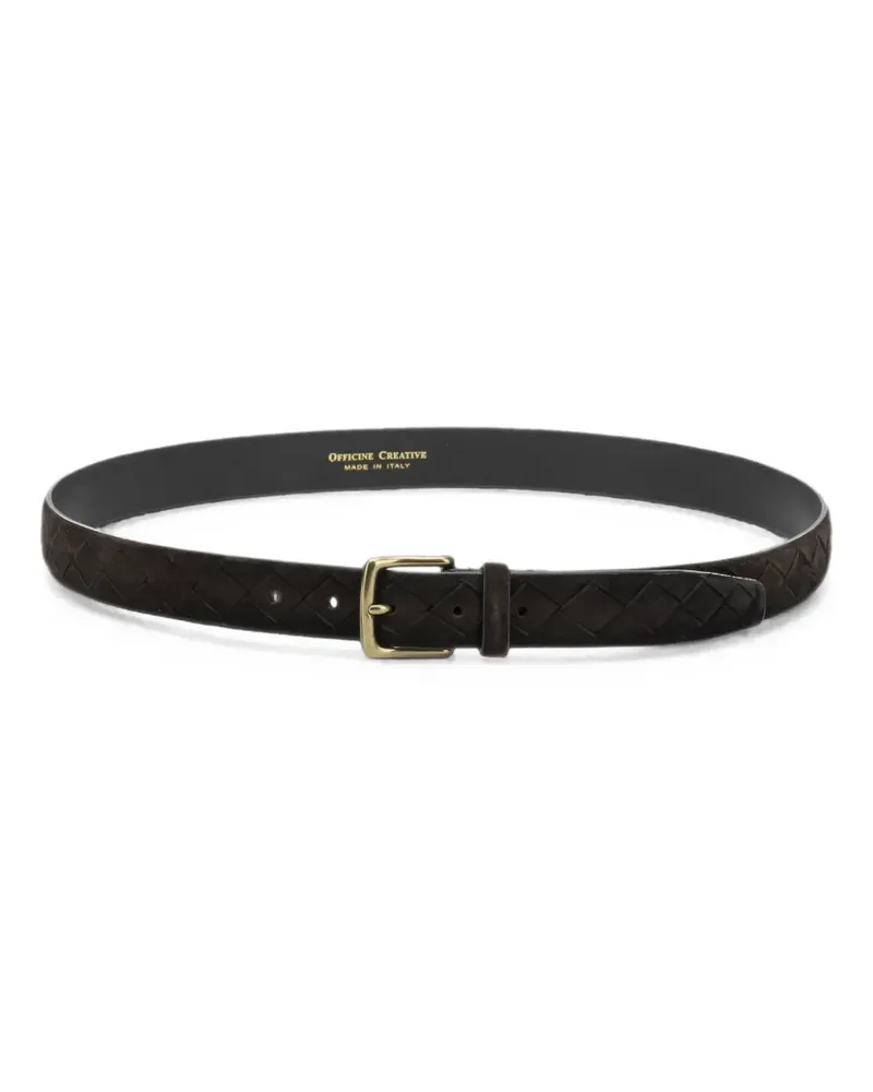 Officine Creative Italia woven suede belt - Braun Braun
