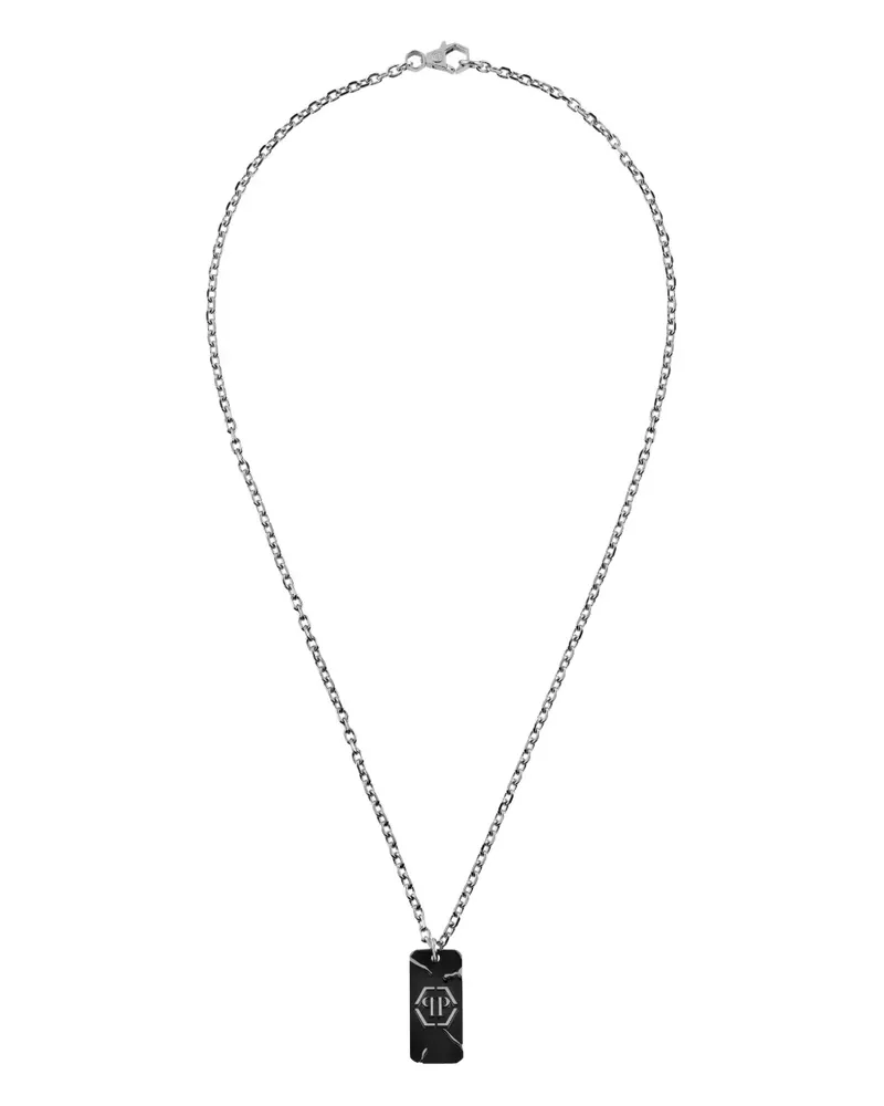 Philipp Plein Plein Tag chain necklace - Silber Silber