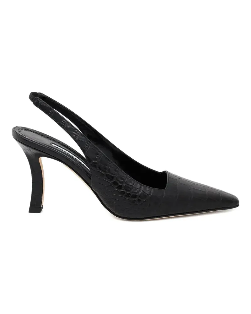 Manolo Blahnik Moirasli Pumps mit spitzer Kappe - Schwarz Schwarz