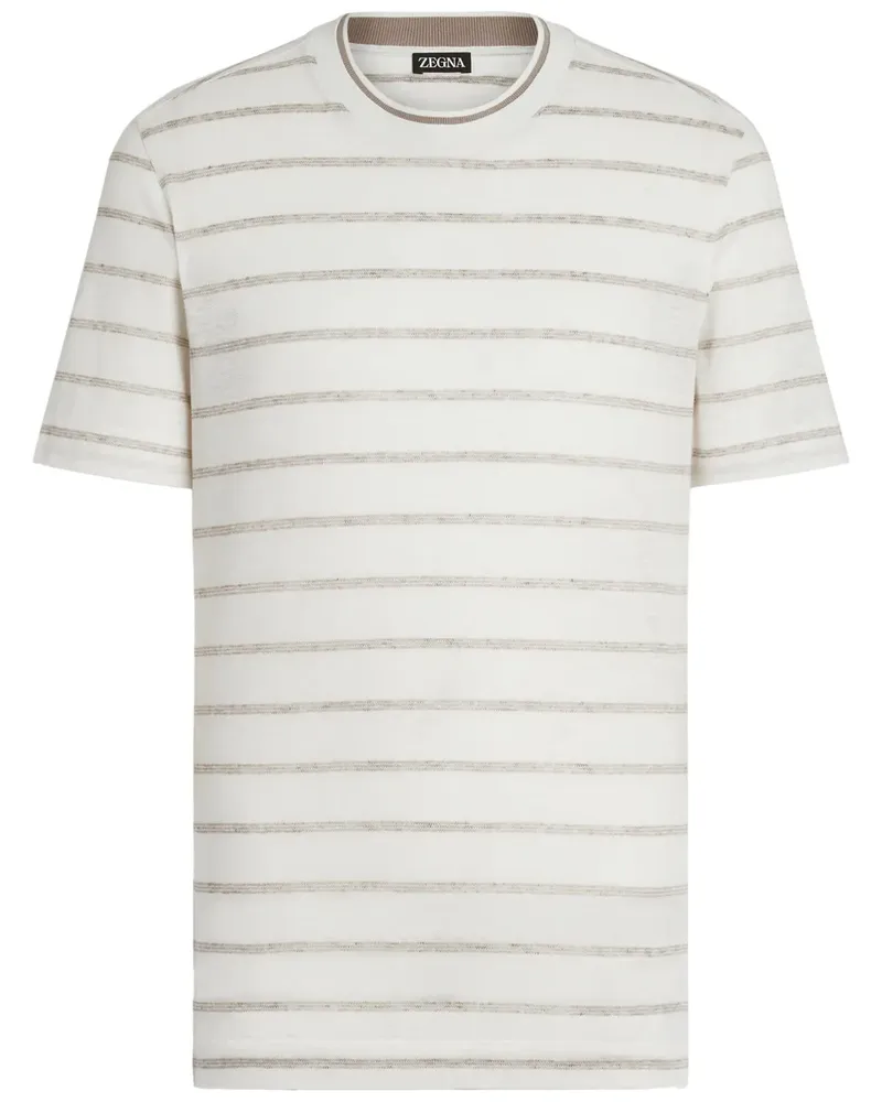 Ermenegildo Zegna T-Shirt aus Leinen - Weiß Weiß