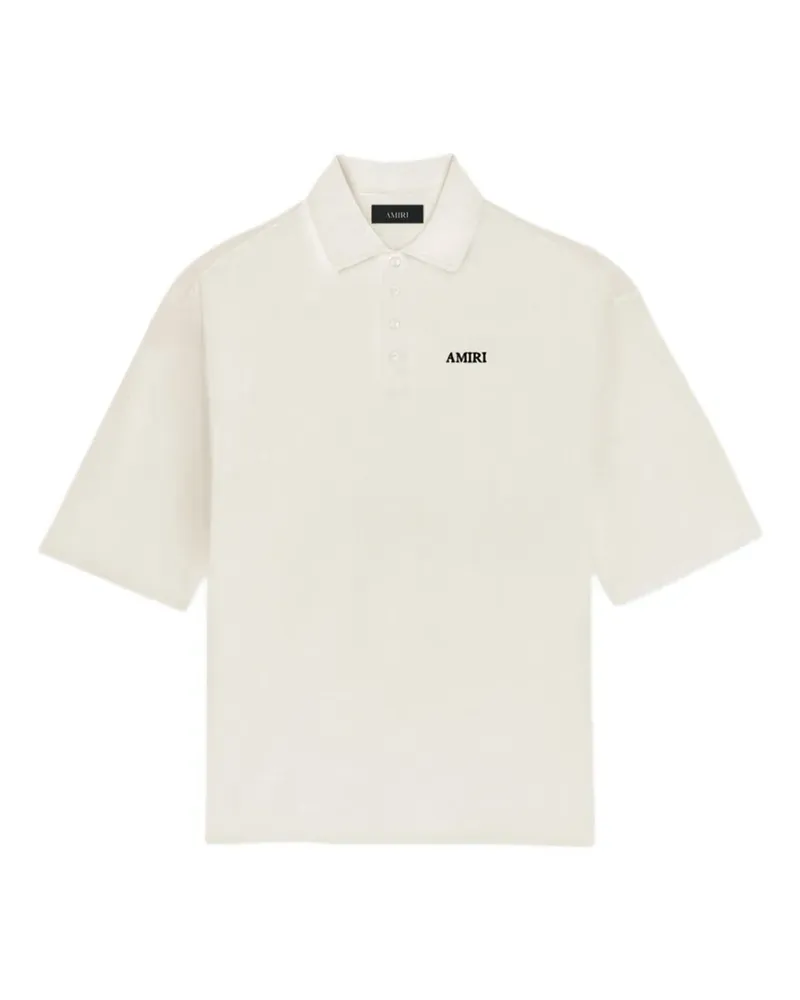 Amiri embroidered-logo oversized polo shirt - Weiß Weiß