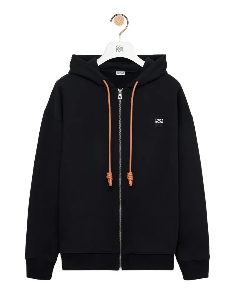 Loewe Kapuzenjacke mit Logo-Stickerei - Schwarz Schwarz
