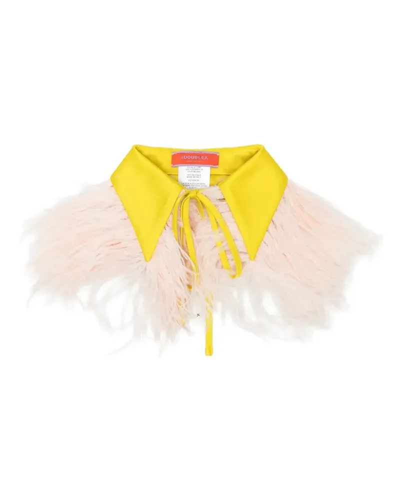 La DoubleJ La Scala feather-trim shirt collar - Gelb Gelb