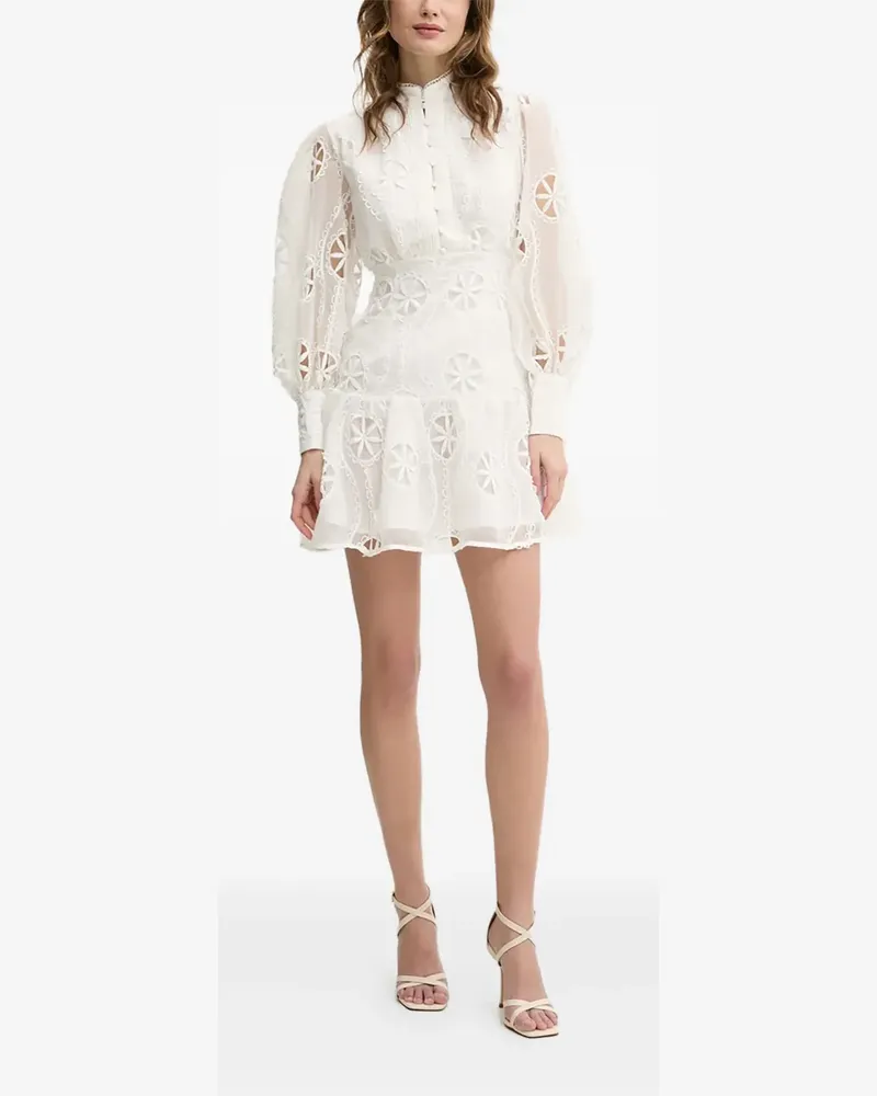 Bardot Remy Minikleid aus Blumenspitze - Weiß Weiß