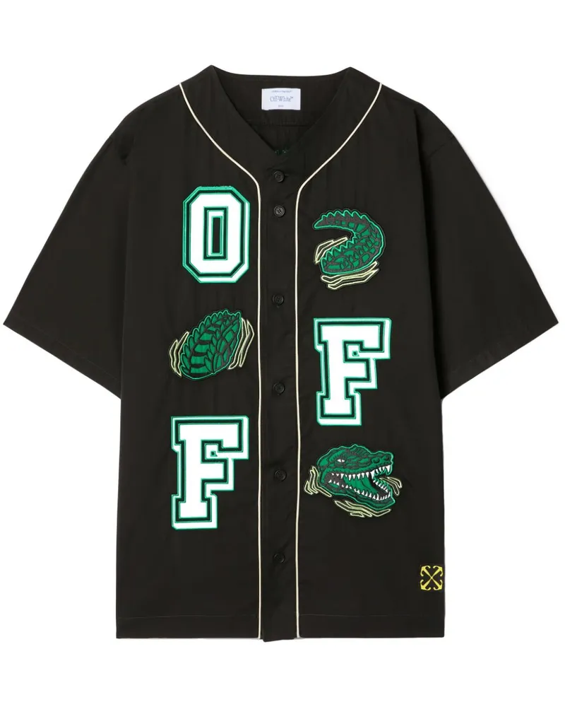 OFF-WHITE Croco Baseballhemd - Schwarz Schwarz