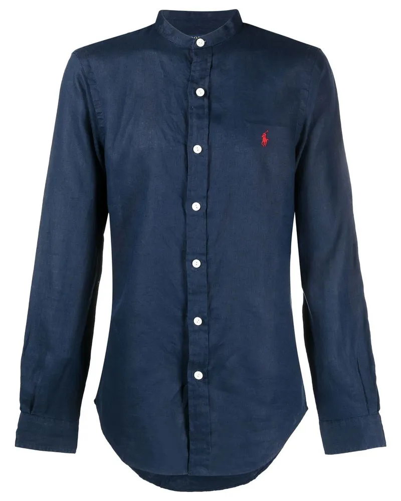 Ralph Lauren Leinenhemd mit Polo Pony - Blau Blau
