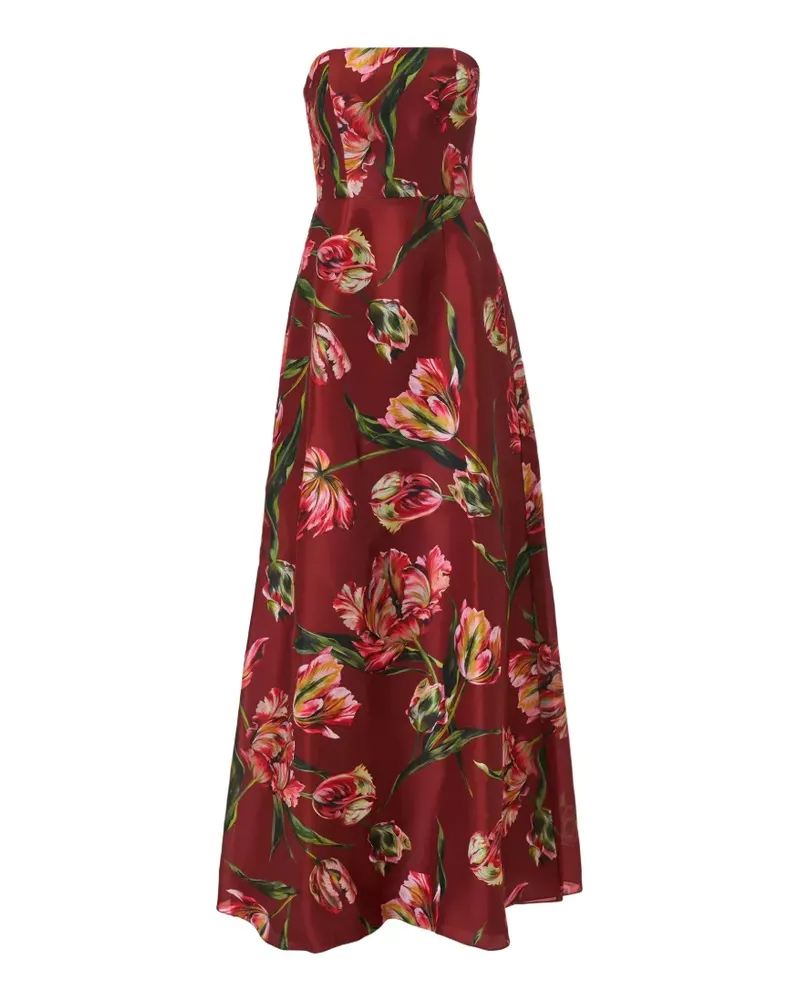 Carolina Herrera New York tulip-print strapless gown - Rot Rot
