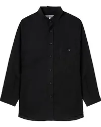 Yohji Yamamoto Hemd mit asymmetrischem Kragen Schwarz